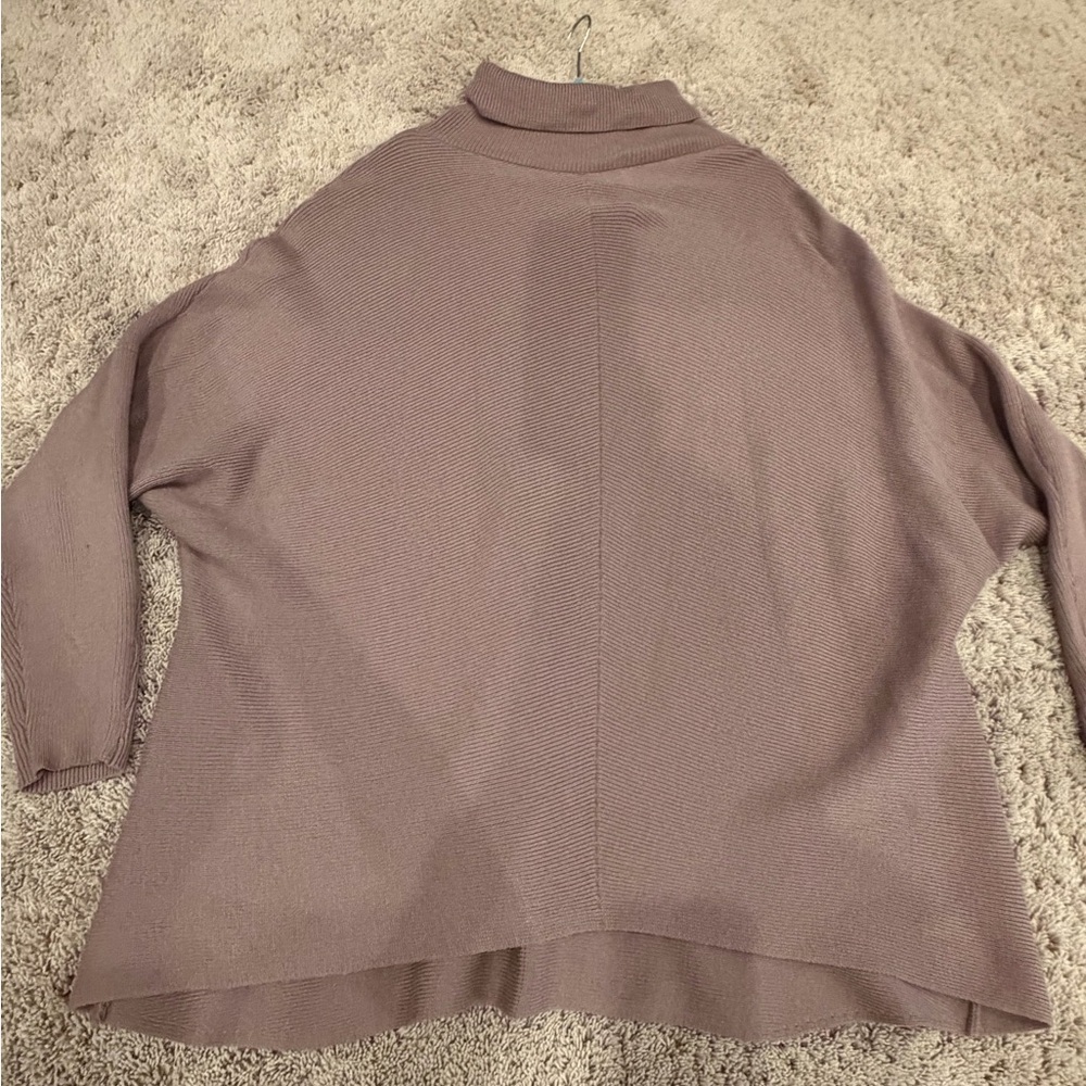 Medium Oversized Turtleneck Batwing Knit Pullover Tunic Sweater taupe long - Picture 3 of 14